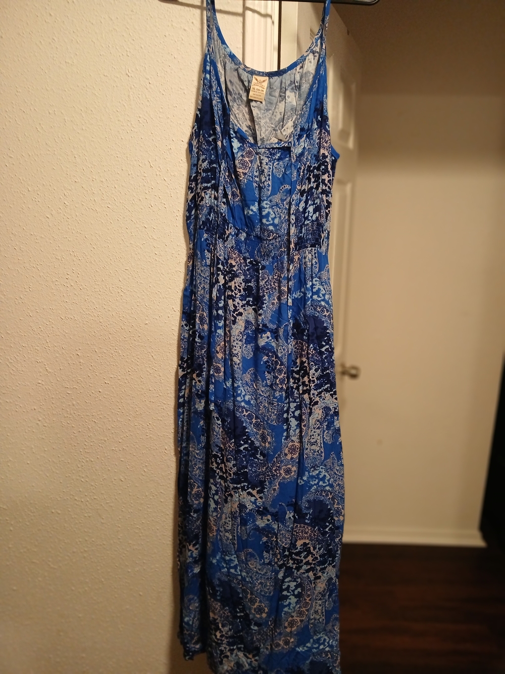 Faded Glory Vintage Blue Paisley Print Maxi Dress